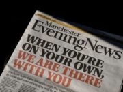 Manchester Evening News local newspaper front page