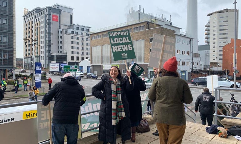 BBC Nottingham picket line NUJ