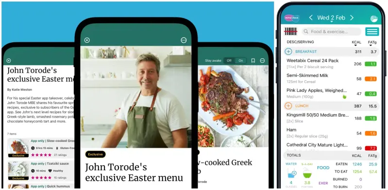 Good Food and Nutracheck apps, both owned by Immediate Media